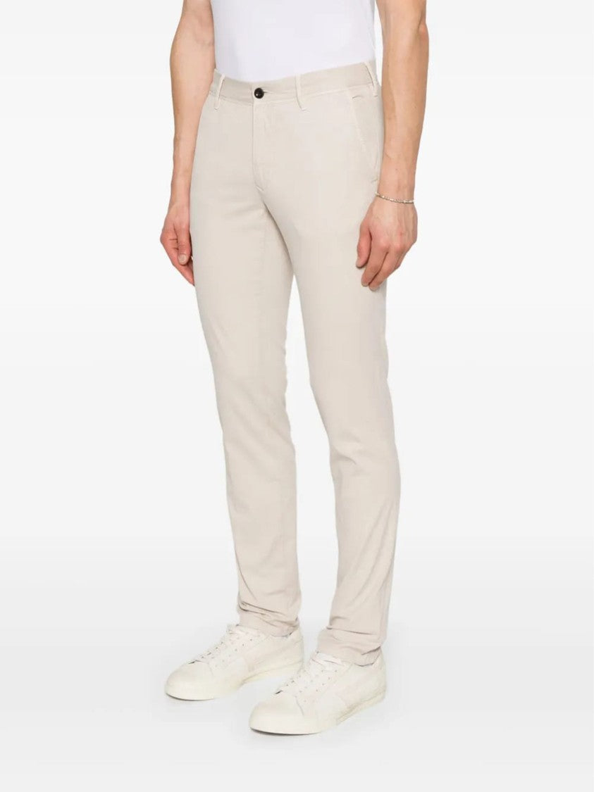 Incotex Light Neutral Cotton Blend Tapered Trousers