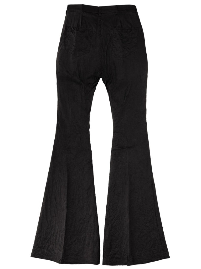 Rick Owens Megastrapped Bolans Cupro Flared Pants
