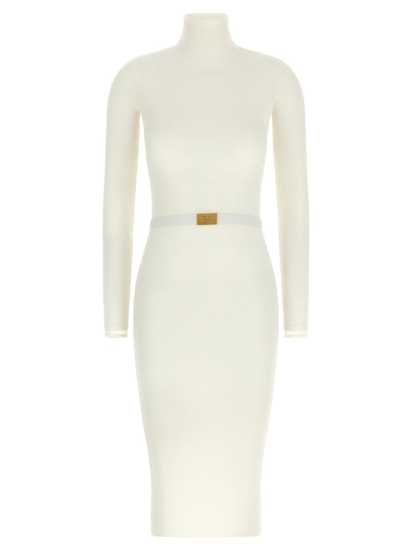 Elisabetta Franchi Logo Belt Dress