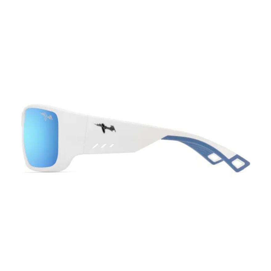 Maui Jim Keha Bold Rectangular Frame Sunglasses With Blue Mirrored Lenses