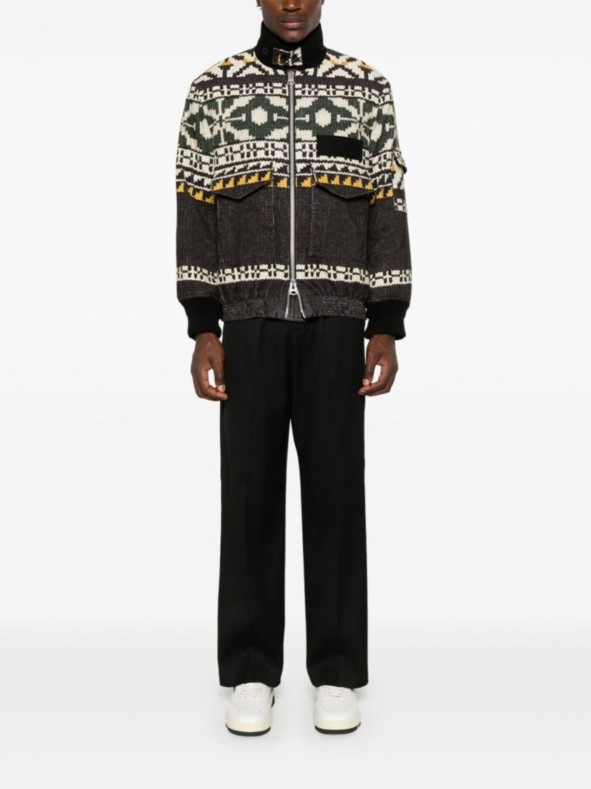 Golden Goose Wide Leg Wool Gabardine Jogging Pants