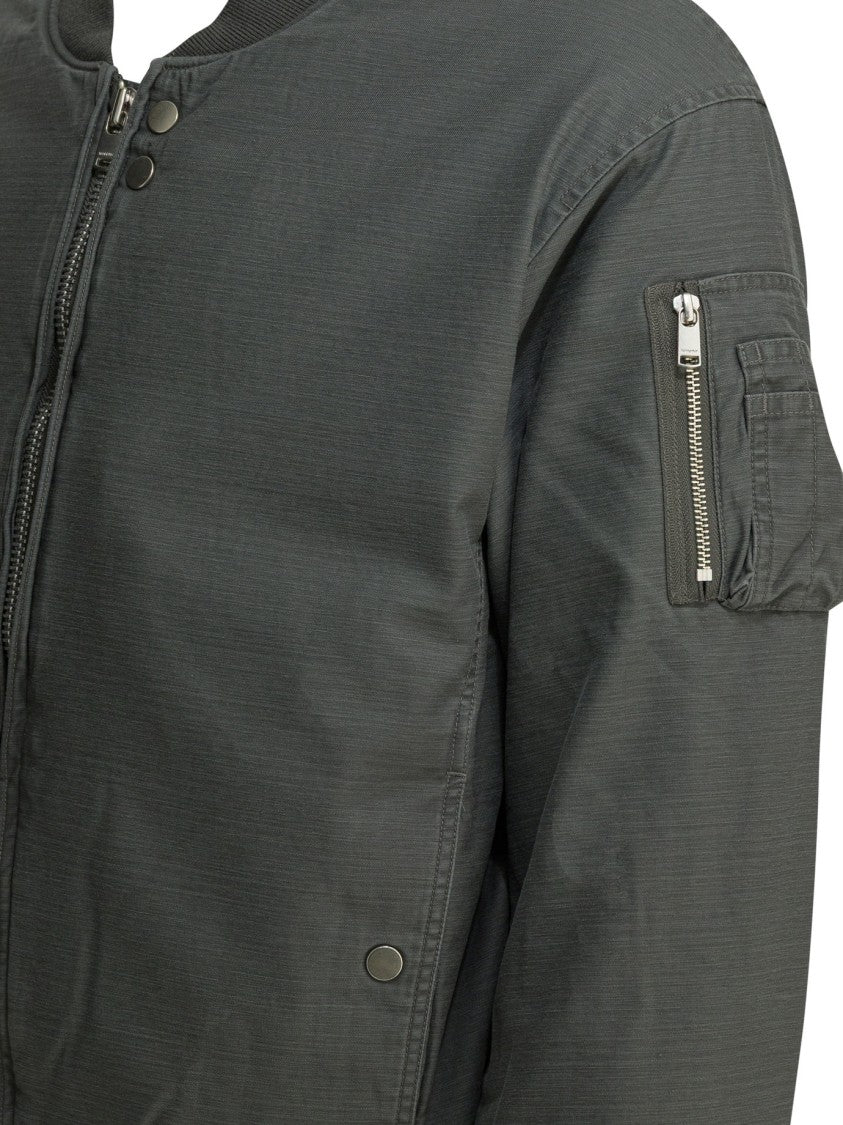 Nonnative Boxy-Fit Grey Cotton Bomber Jacket With Double-Slider Zipper
