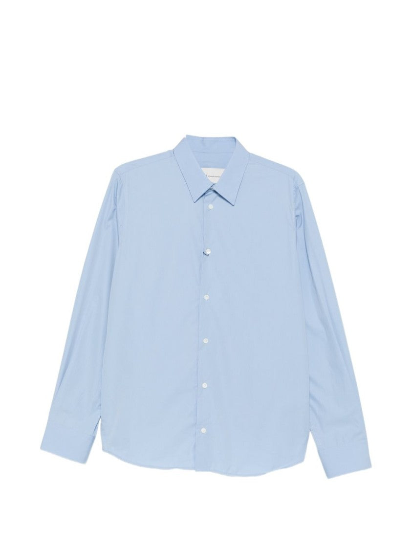 Ami Paris Light Blue Long-Sleeve Shirt With Classic Collar