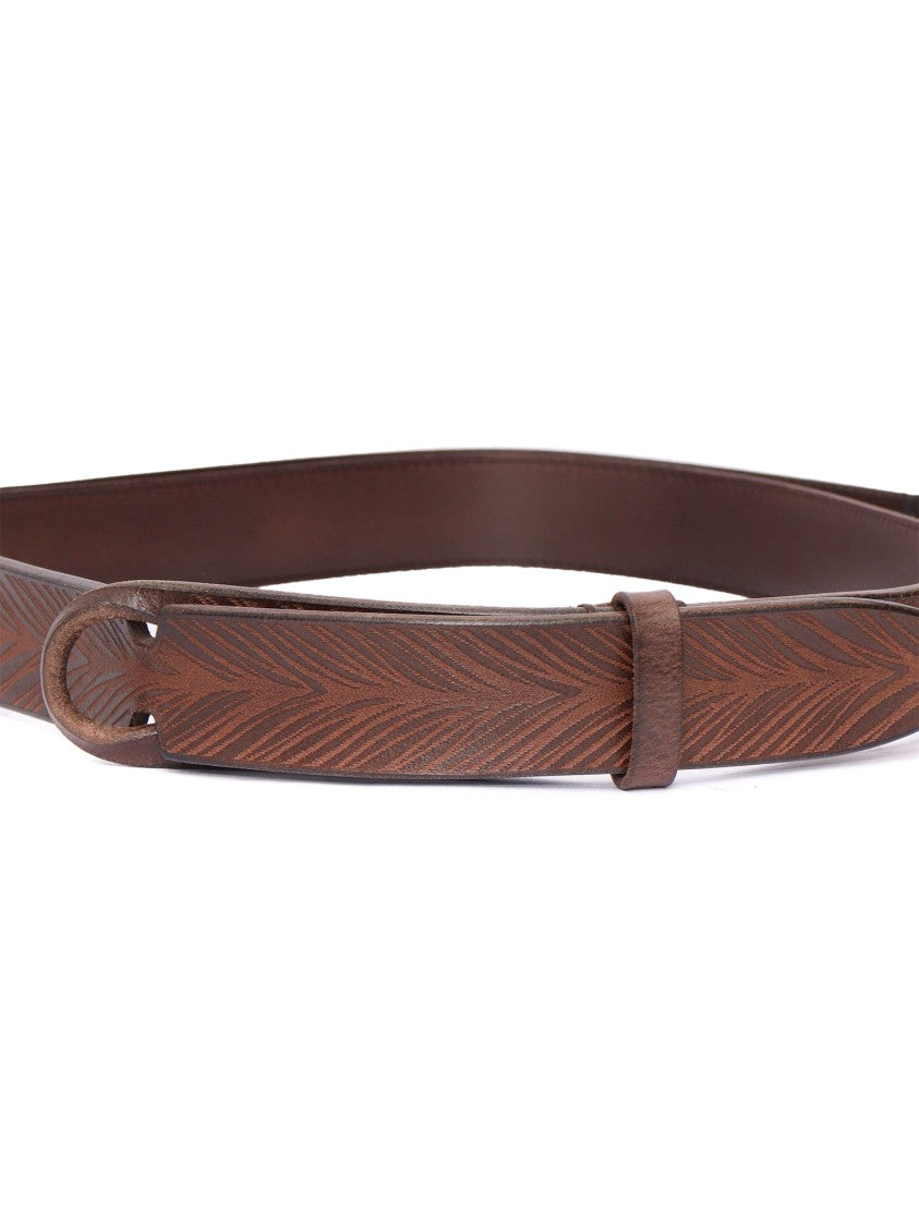 Claudio Orciani Polished Calf Leather Belt With Minimalist Design