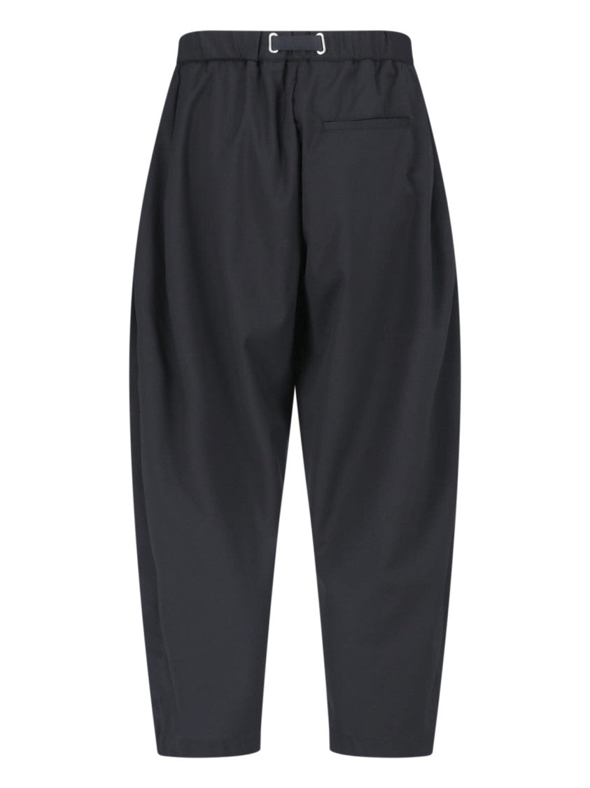 White Sand Beige Relaxed Fit Cropped Matte Trousers