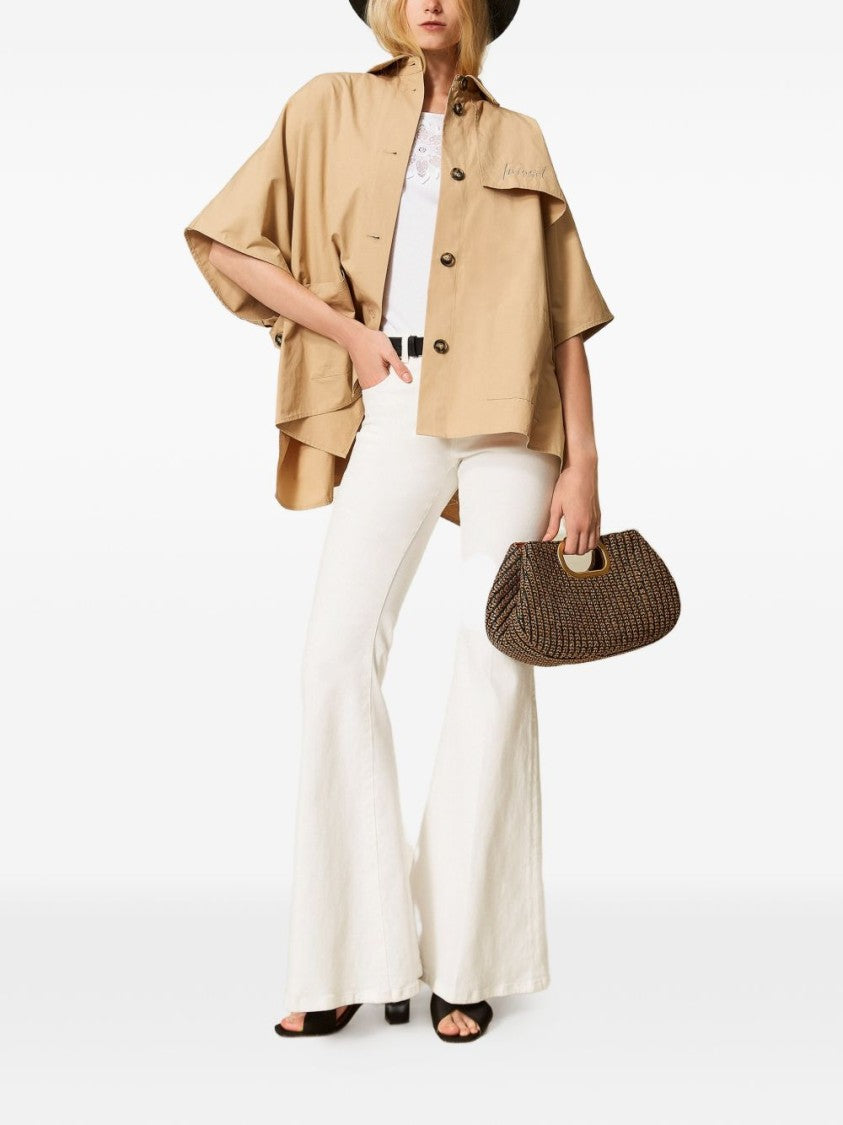 Twin-Set Delicate Sand Woven Embroidered Jacket