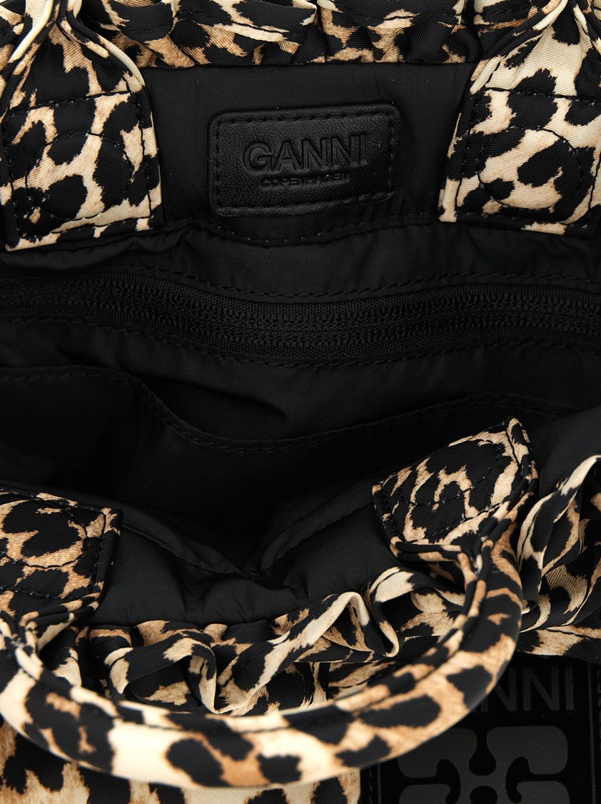 Ganni 'Mini Shopper Ruffle Print' Handbag