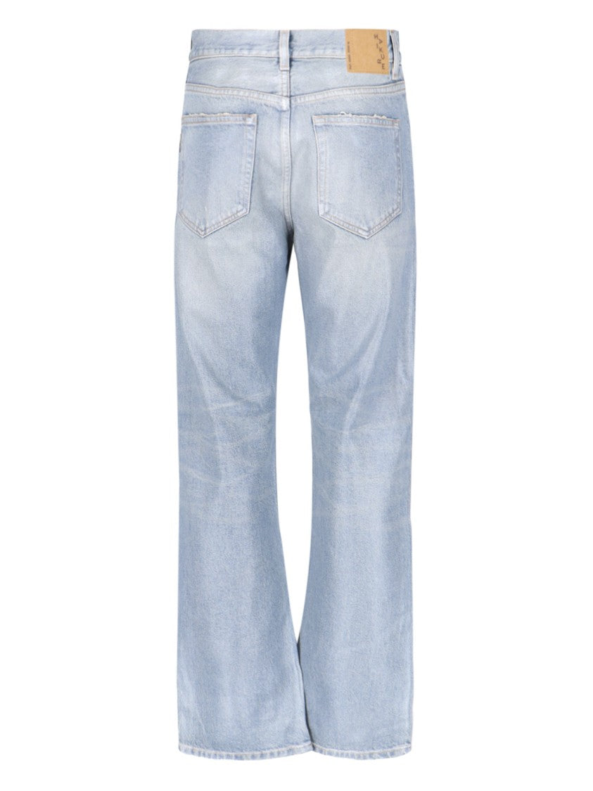 Haikure Light Blue Cotton Flared Jeans