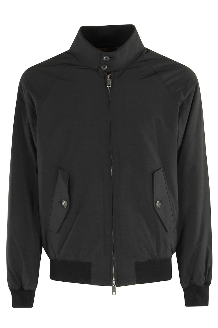 Baracuta Classic Black Bomber Jacket With Snap Button Closure