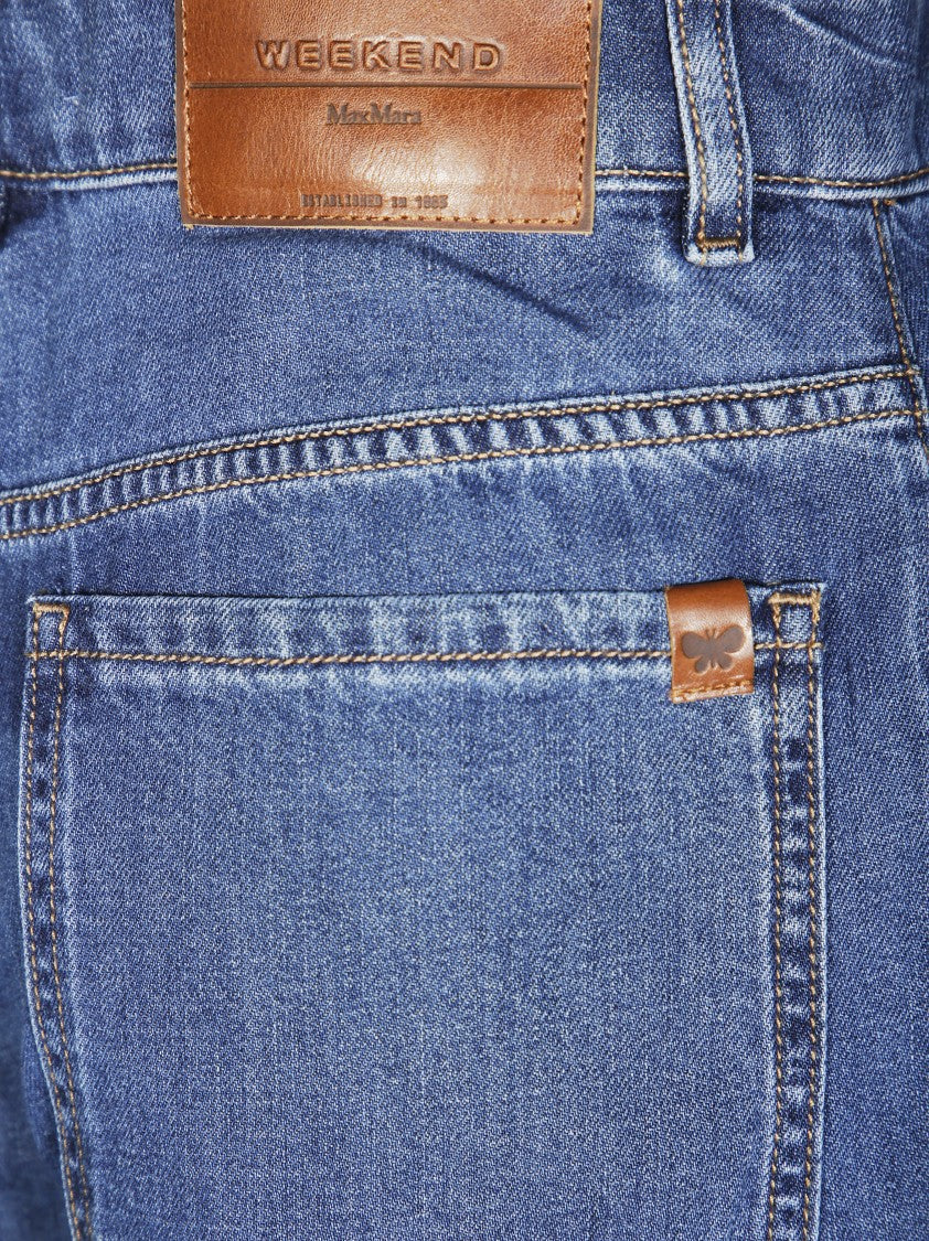 Max Mara Wide-Leg Medium Wash Jeans With Classic Five-Pocket Design