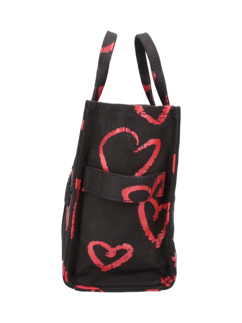 Marc Jacobs Rectangular Hand-Drawn Heart Pattern Canvas Tote Bag