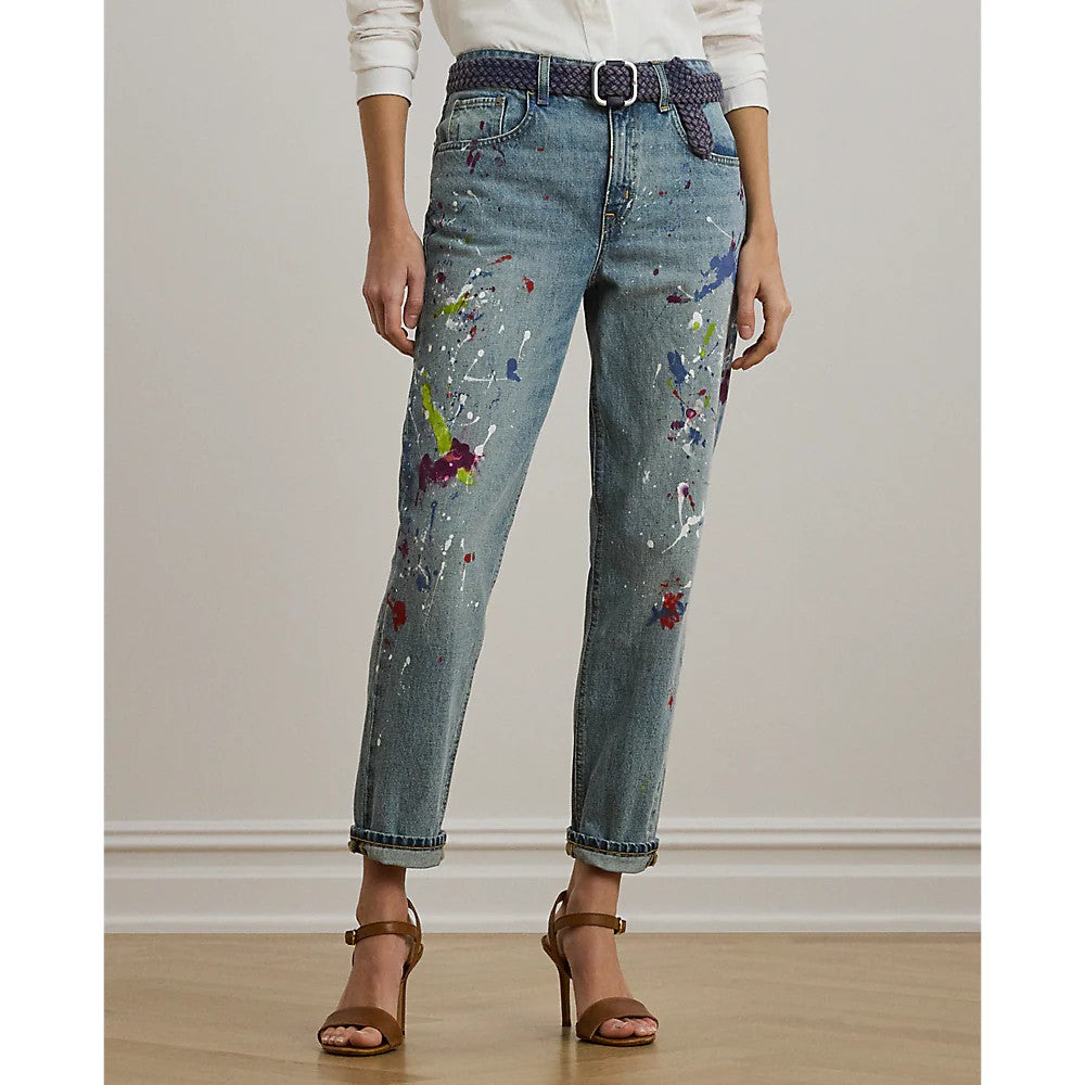 Lauren Ralph Lauren Alicia Wash Byfrnd Taper-Ankle-Straight Cotton Jeans