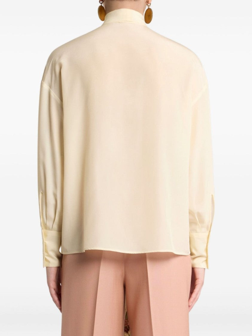 Etro Ivory Crepe De Chine Silk Blouse
