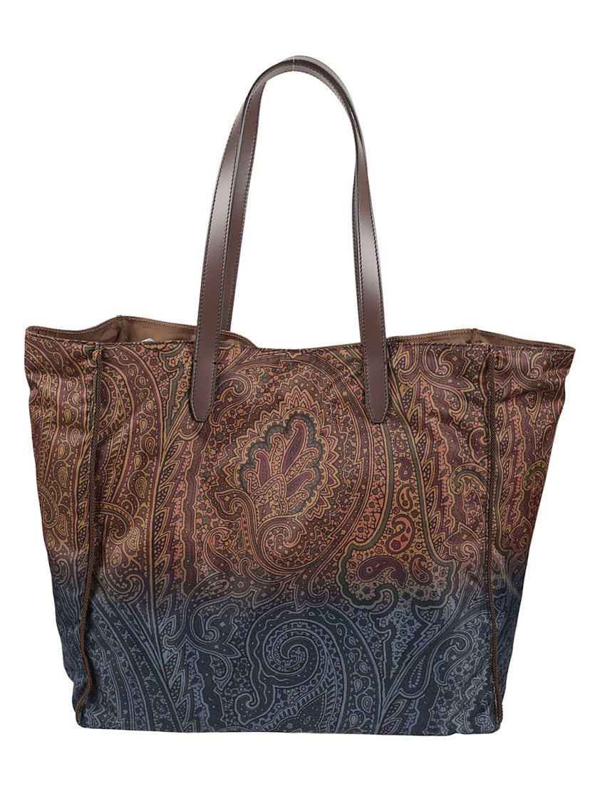 Etro Unfold Me Paisley Pattern Nylon Shopping Bag