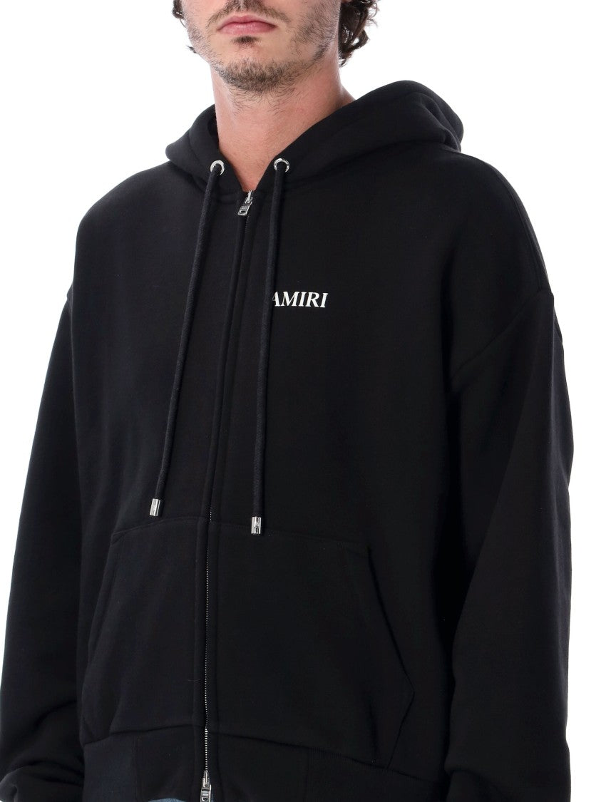 Amiri Relaxed Fit Cotton Logo Full-Zip Hooded Sweatshirt