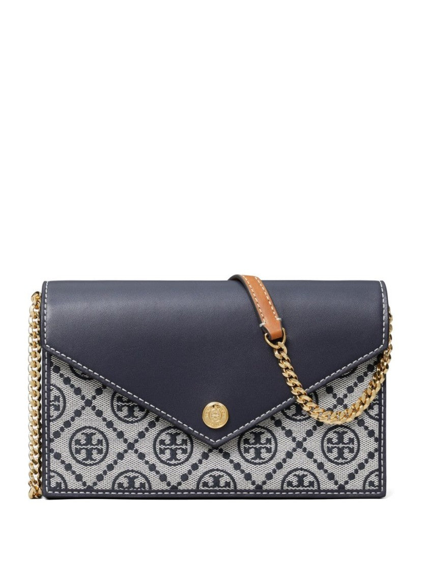 Tory Burch Navy Blue Chain Wallet