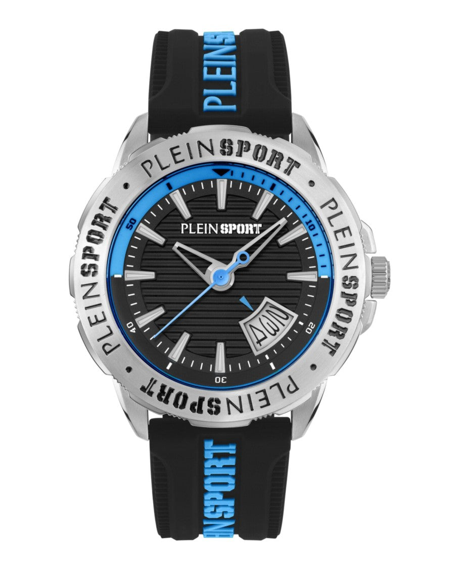 Plein Sport Sporty Black Silicone Watch With Stainless Steel Case