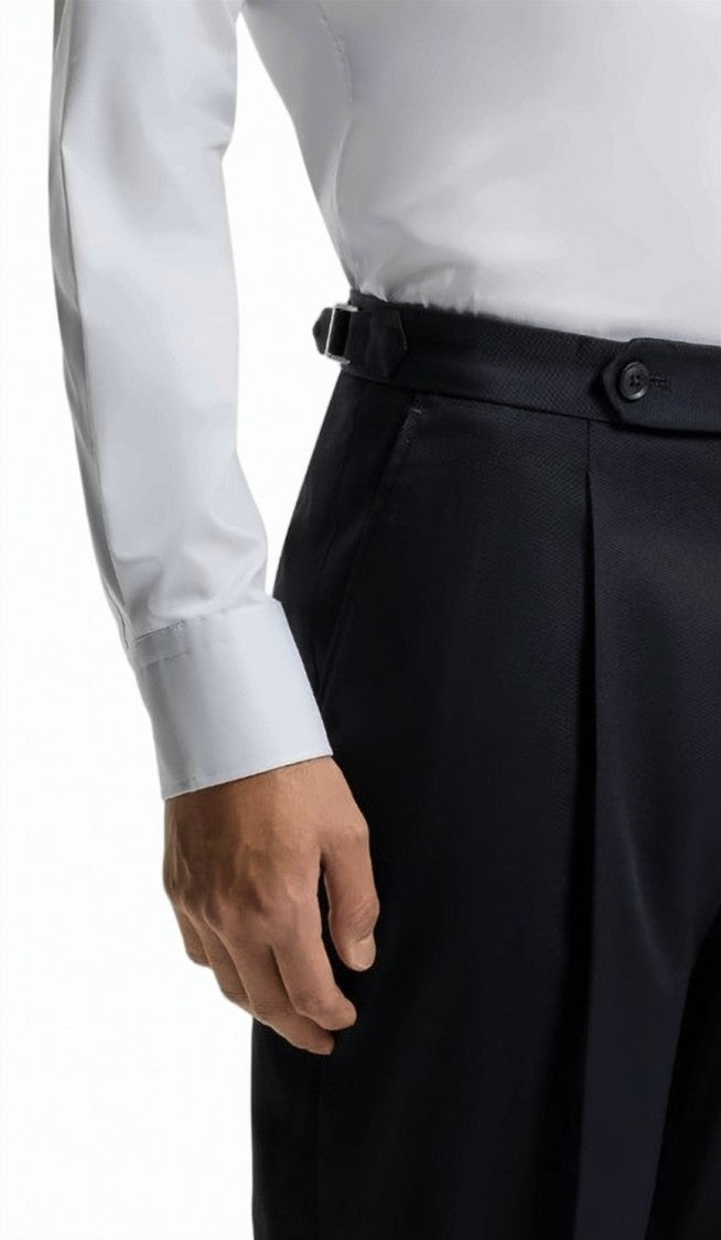Boss Blue Tapered Tailored Trousers