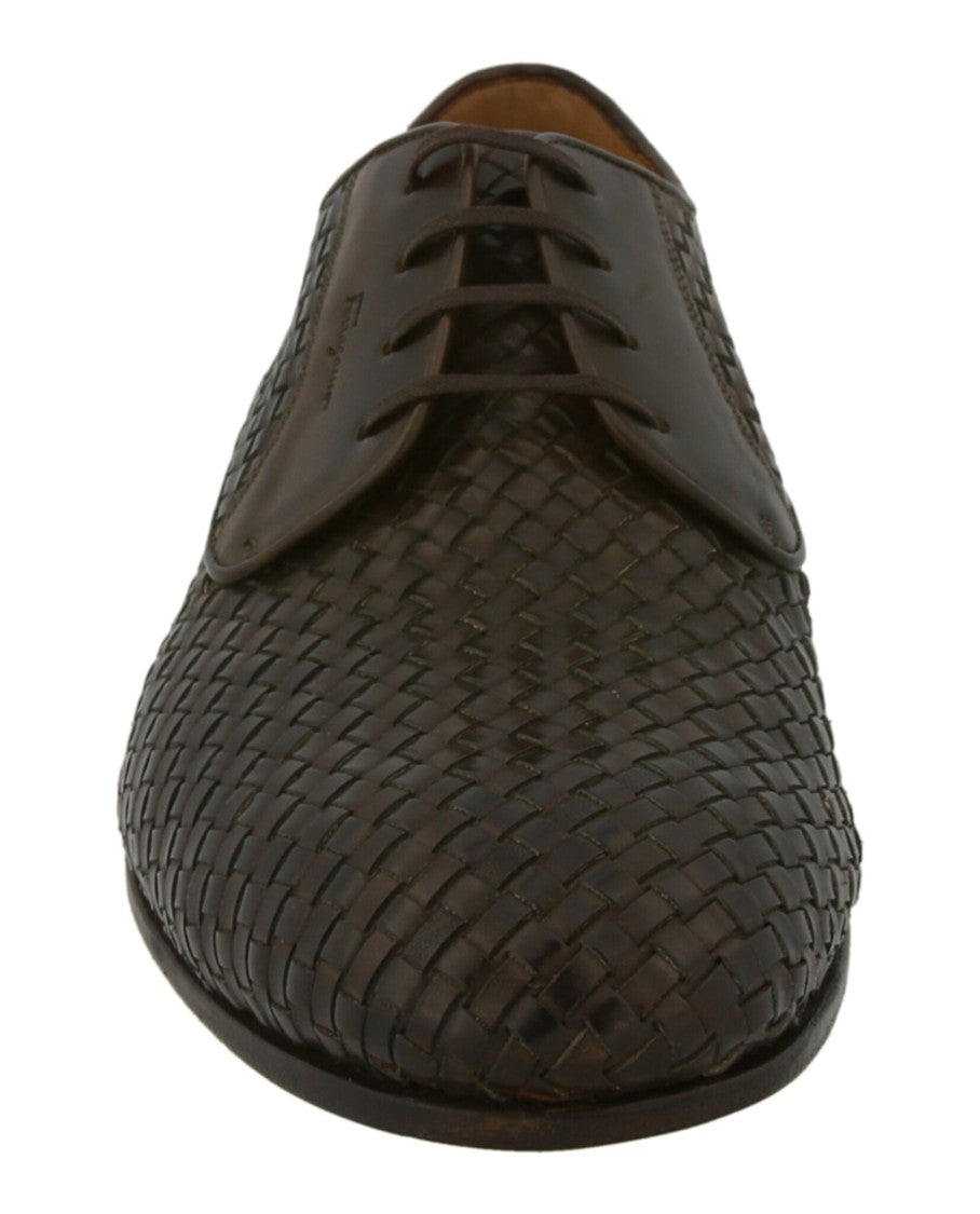 Ferragamo Cooper Woven Leather Dress Shoes