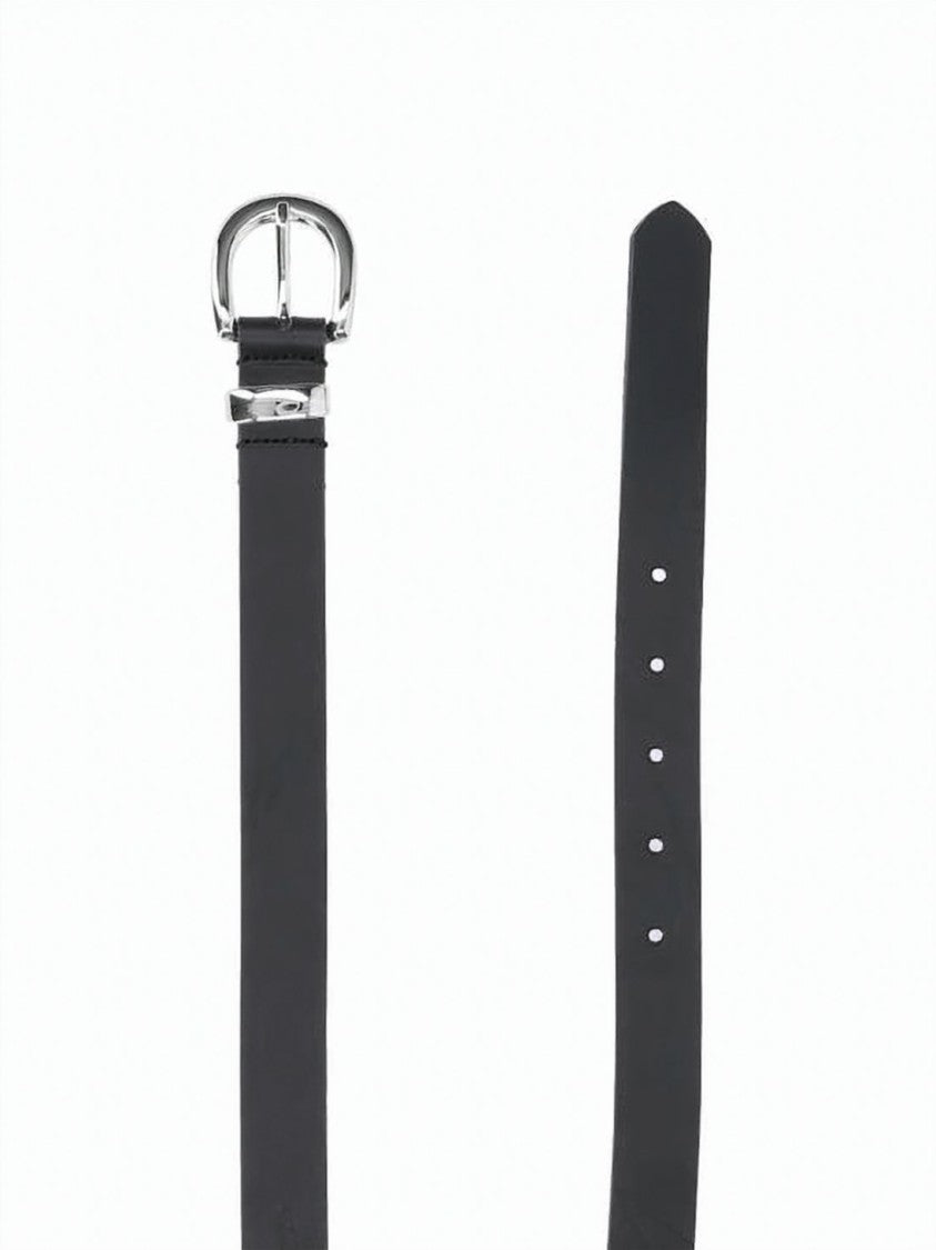 Sunflower Smooth Cowhide Leather Belt With Polished Silver-Tone Buckle