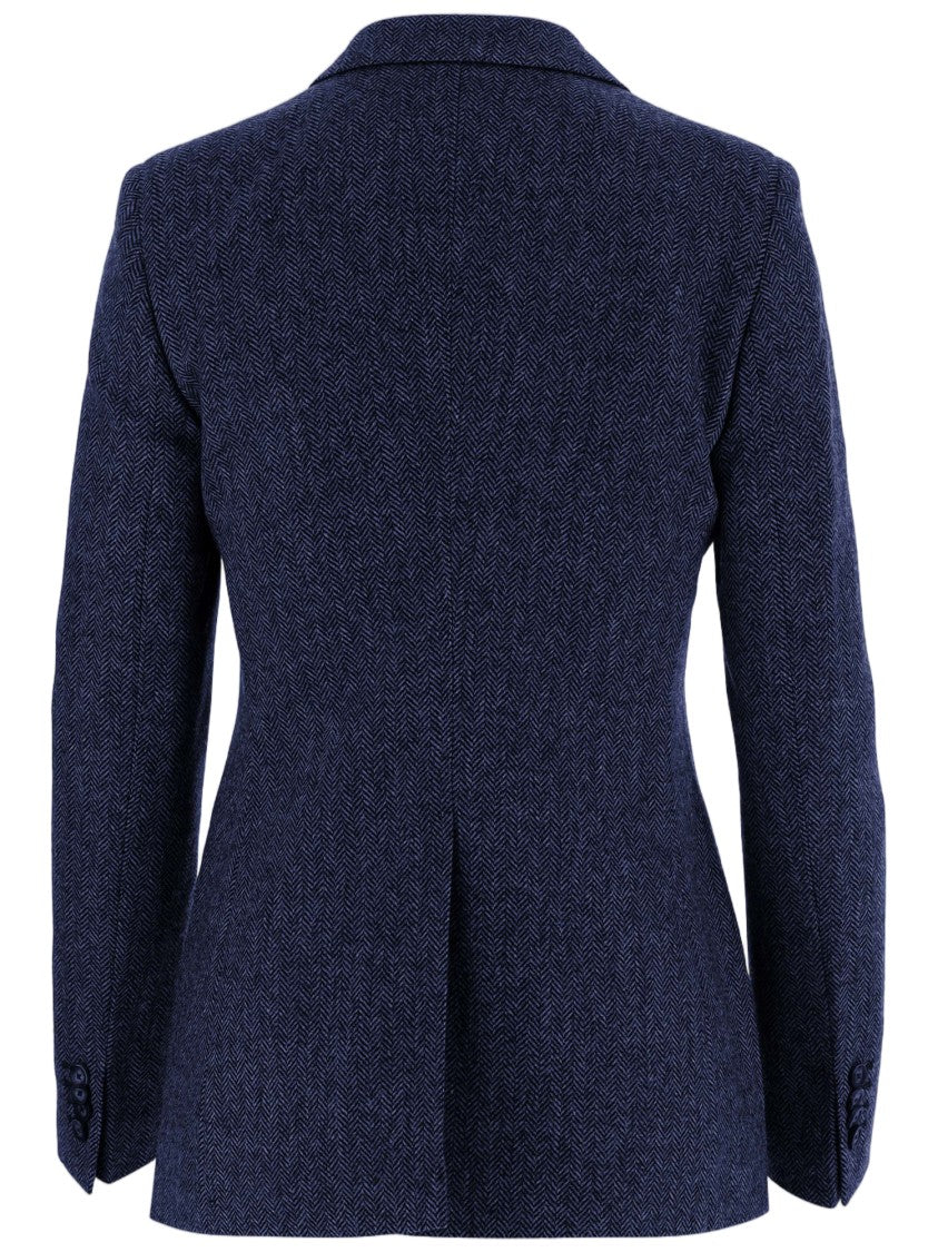 Tagliatore Structured Navy Wool And Cashmere Jacket With Tailored Fit