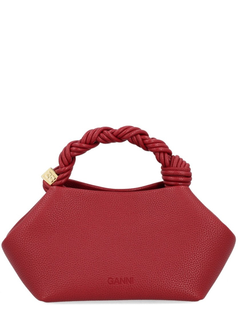 Ganni Red Bou Small Geometric Polyester-Blend Shoulder Bag