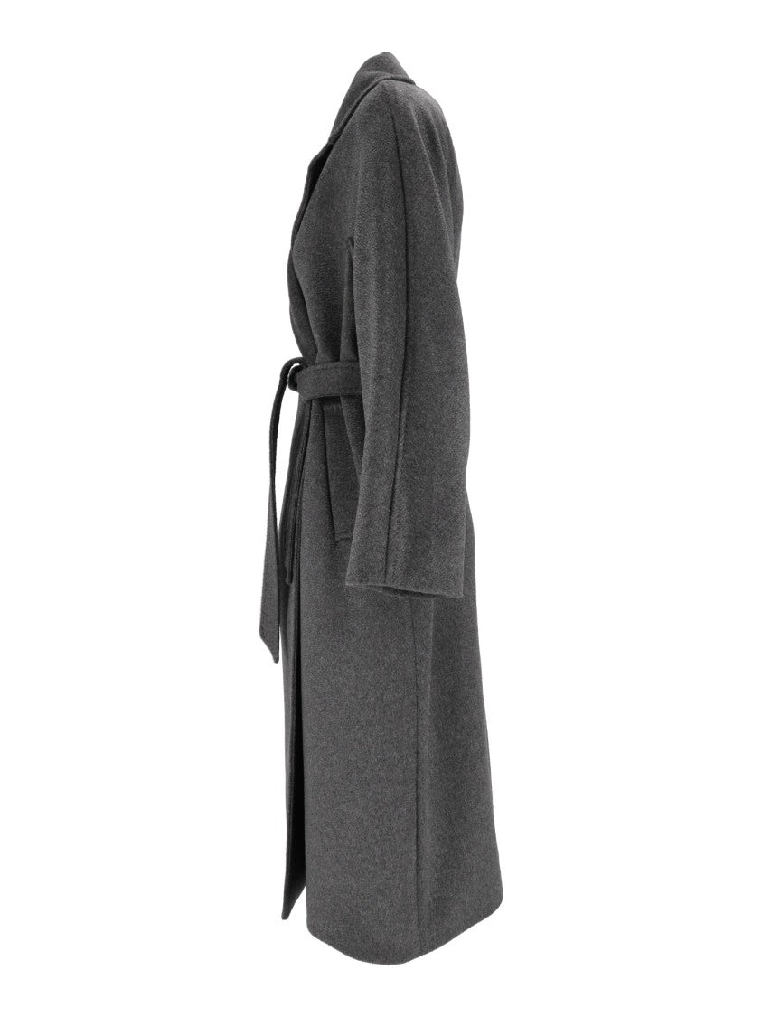Max Mara Grey Resina Belted Wrap Coat