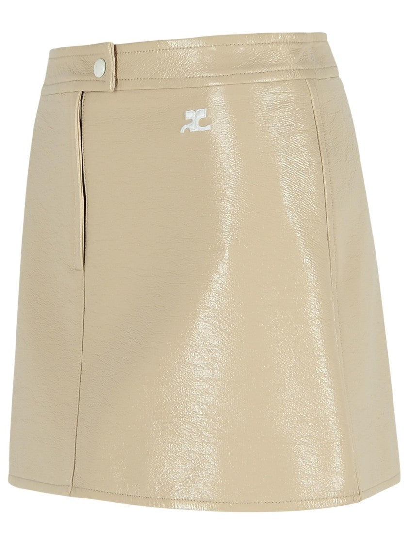 Courrèges Reedition' Ivory Cotton Blend Miniskirt