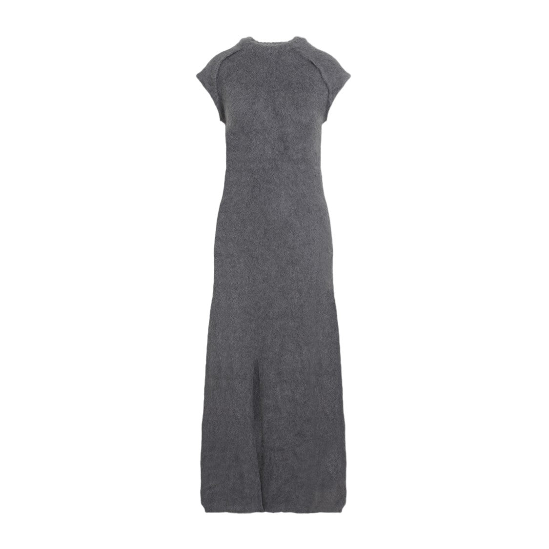 Jil Sander Long Dress With Cap Sleeves And Wool Blend