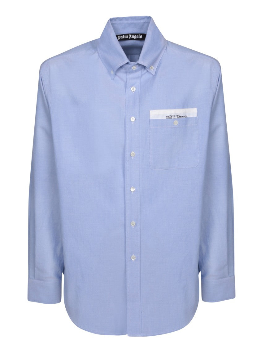 Palm Angels Blue Cotton Shirt