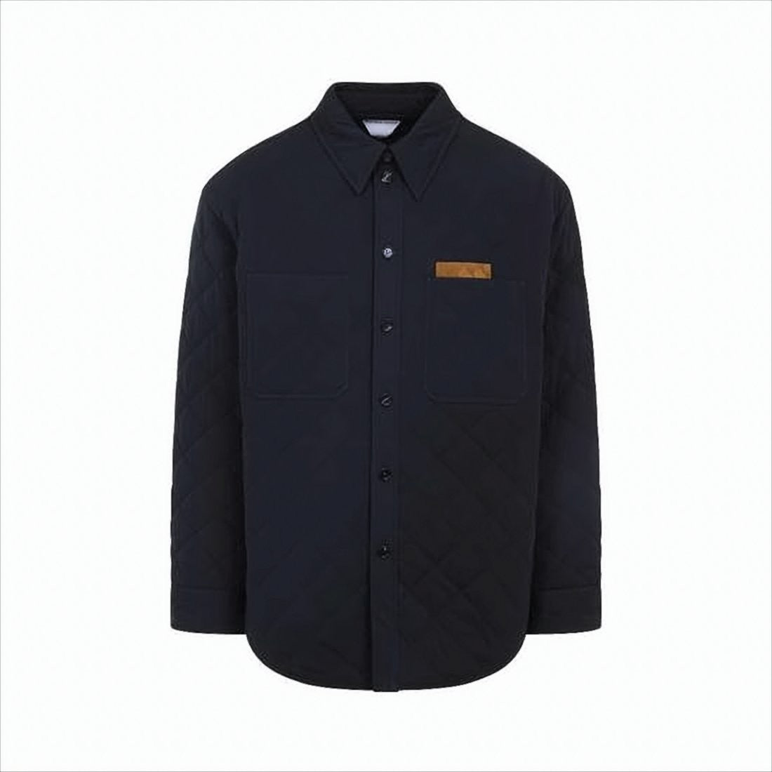 Bottega Veneta Quilted Black Casual Jacket With Button-Up Front