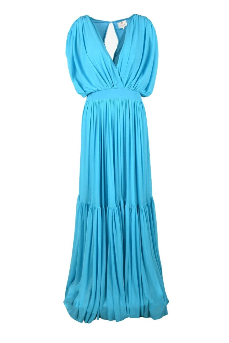 Twins Fantasy Long Pleated Dress - Light Blue