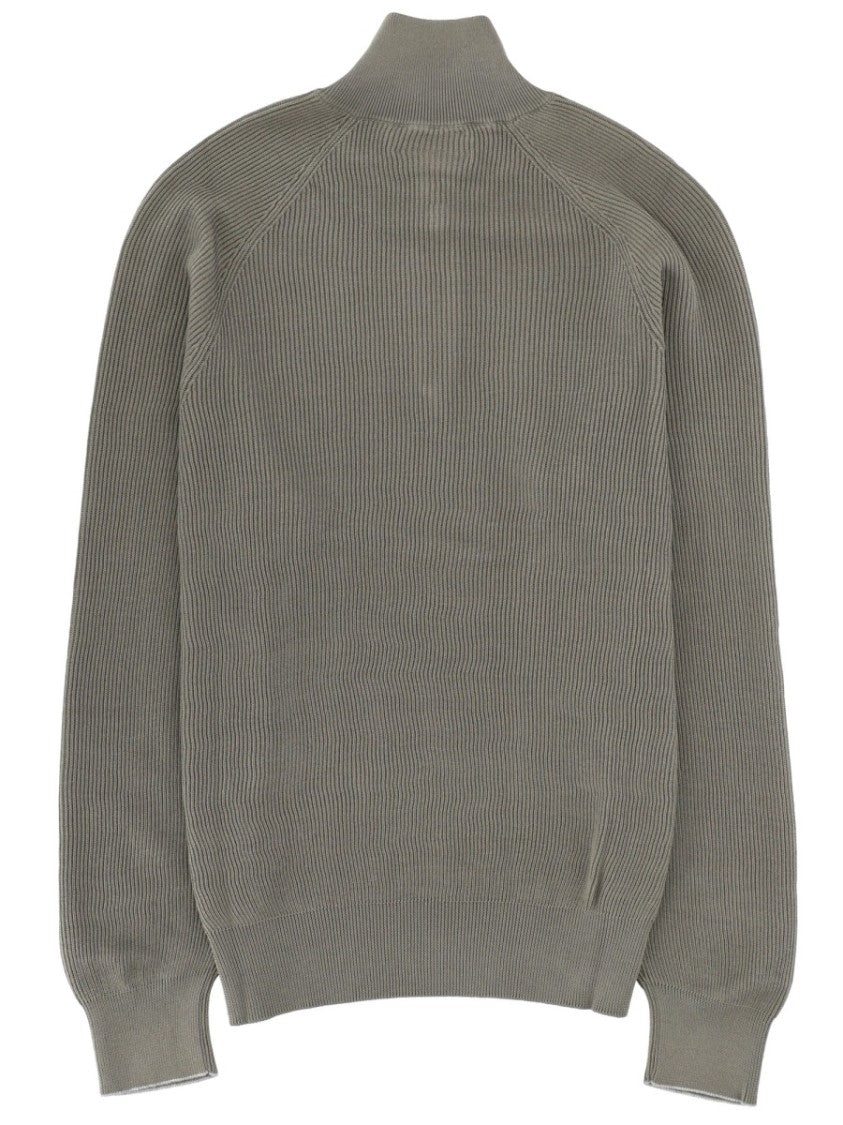 Brunello Cucinelli Ribbed Half-Zip Cotton Knit Sweatshirt
