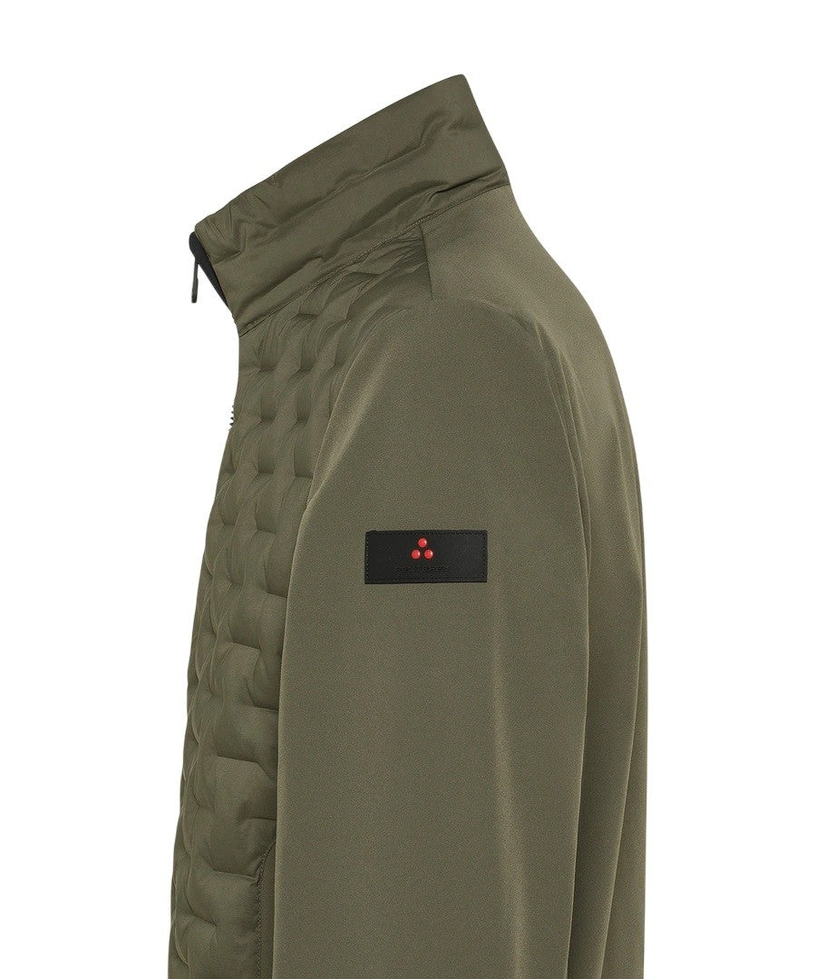 Peuterey Medium-Length Dual-Material Geometric Quilted Jacket