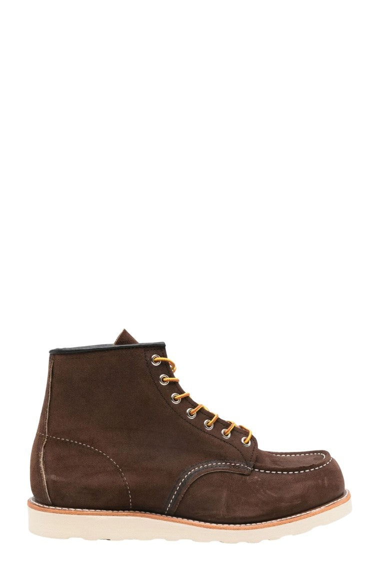 Red Wing Chocolate Classic Moc Muleskinner Suede Ankle Boots