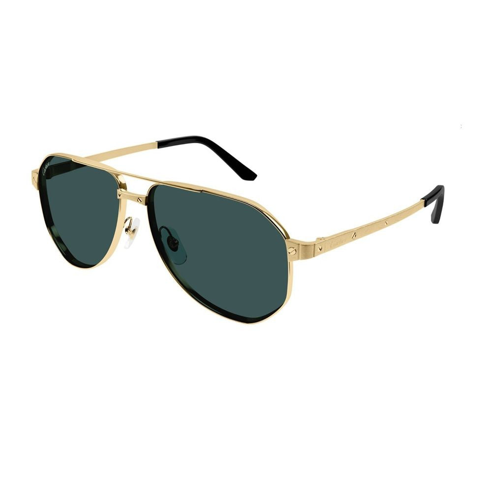 Cartier Ct0461s Santos De Pilot-Shaped Gold-Tone Sunglasses