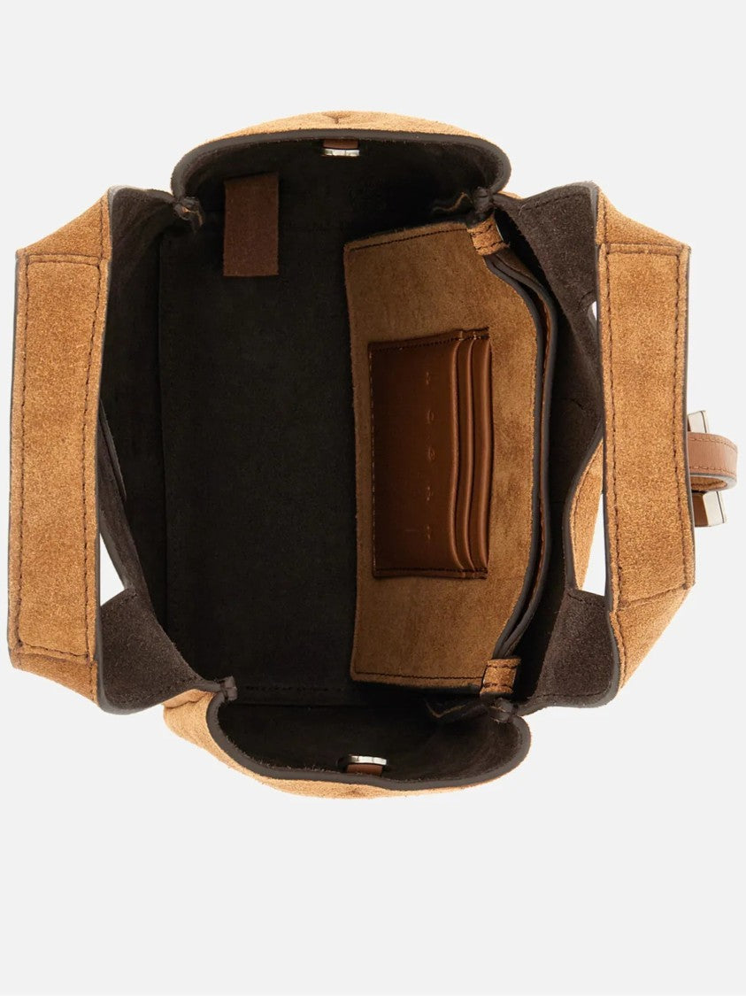 Hogan Warm Brown Suede H-Clasp Handbag
