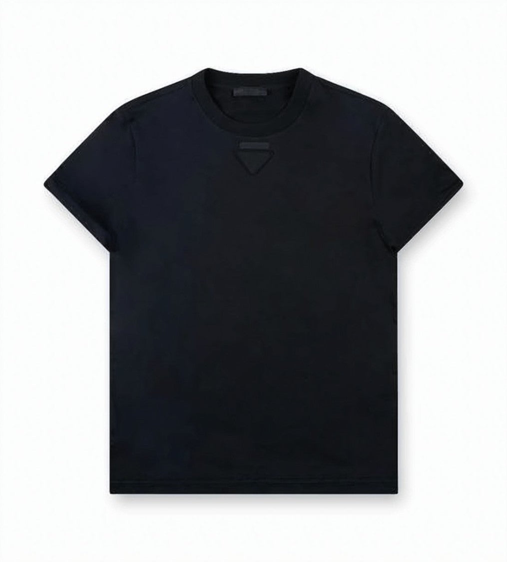 Prada Relaxed-Fit Crew Neck T-Shirt With Triangular Patch Detail
