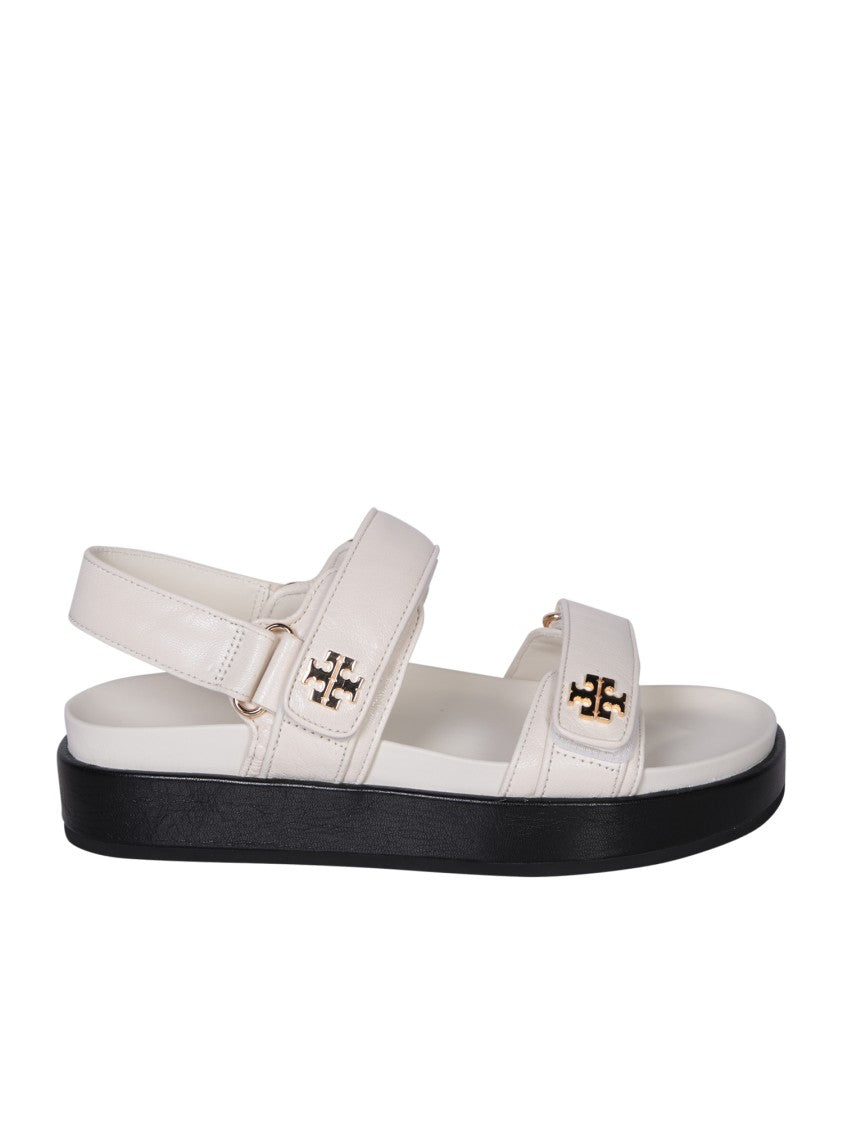Tory Burch Open Toe White Sandals With Adjustable Strap