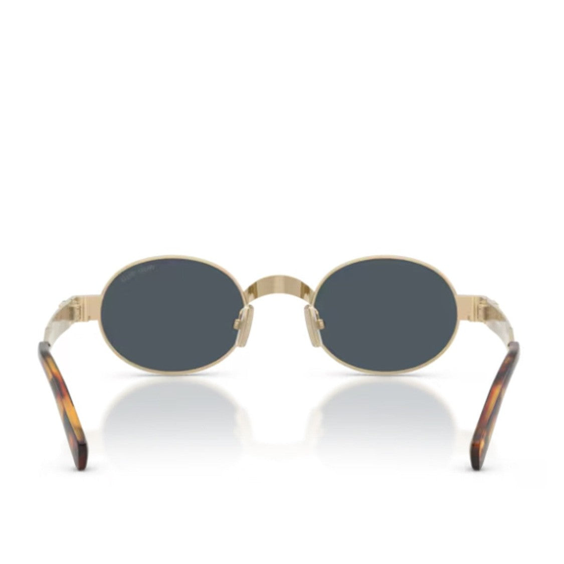 Miu Miu Gold Miu Miu Metal Oval Sunglasses