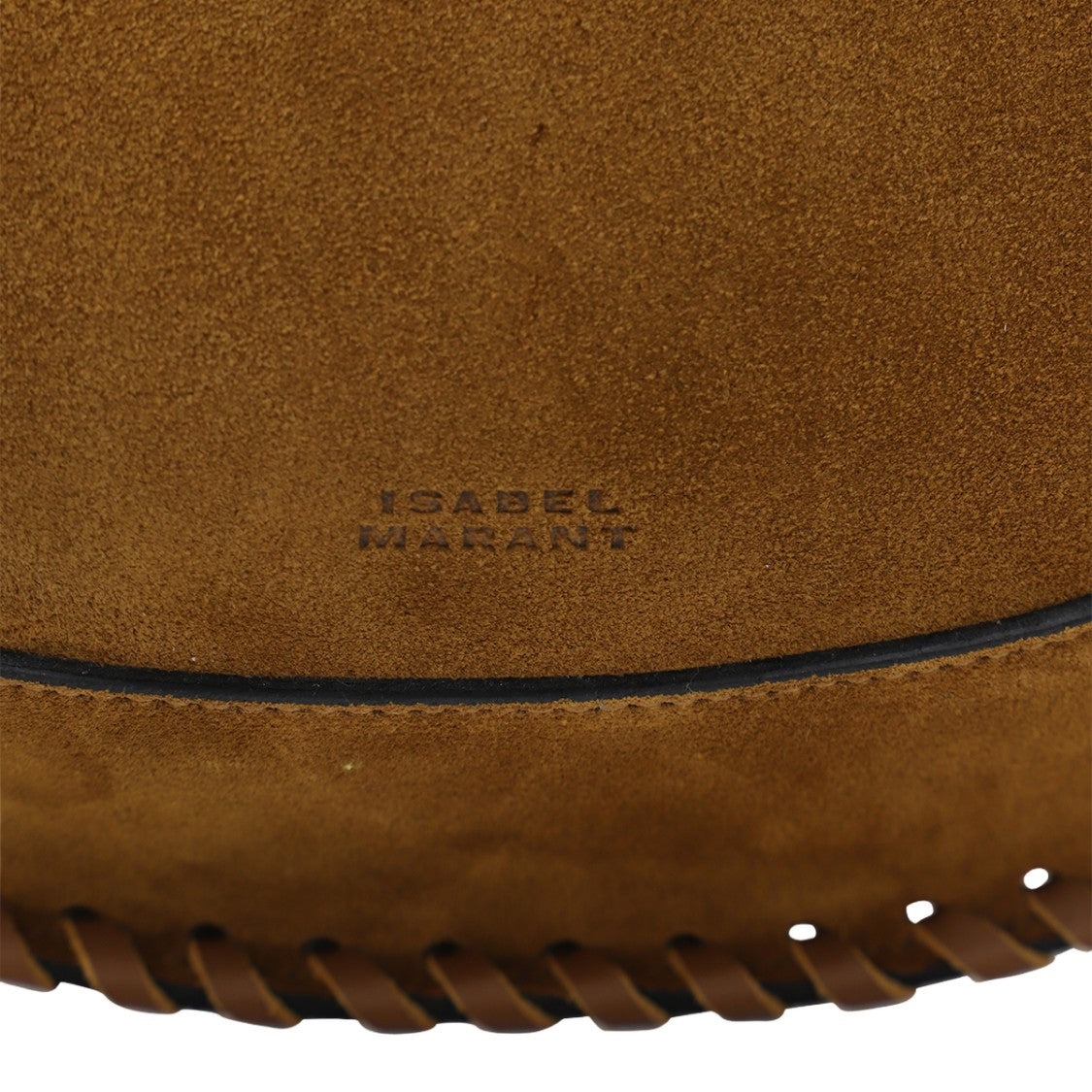 Isabel Marant Crescent-Shaped Suede Shoulder Bag With Whipstitch Detailing
