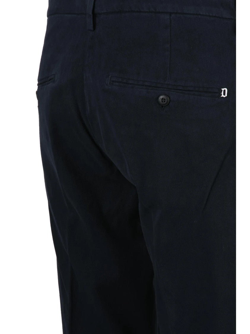 Dondup Blue Gaubert Tailored Stretch Cotton Trousers
