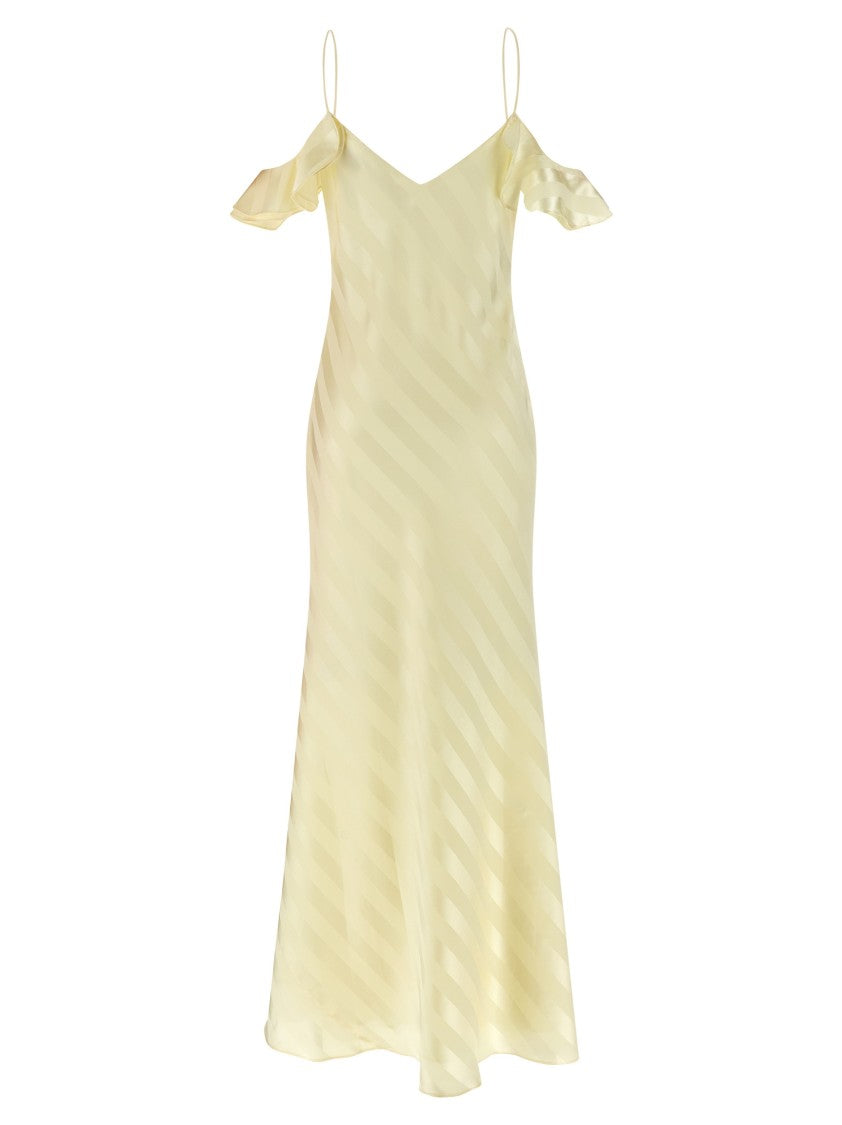 Self-Portrait 'Satin Striped' Long Dress
