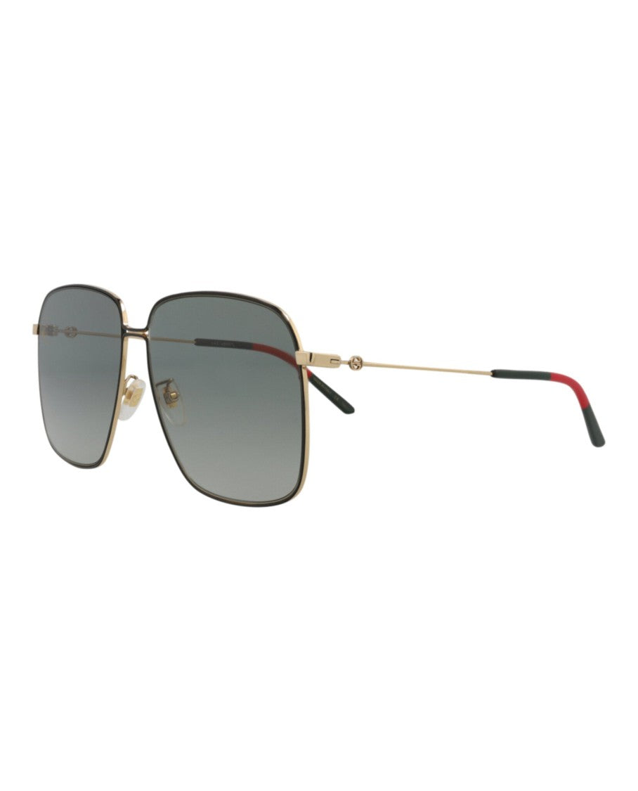 Gucci Square-Frame Metal Sunglasses