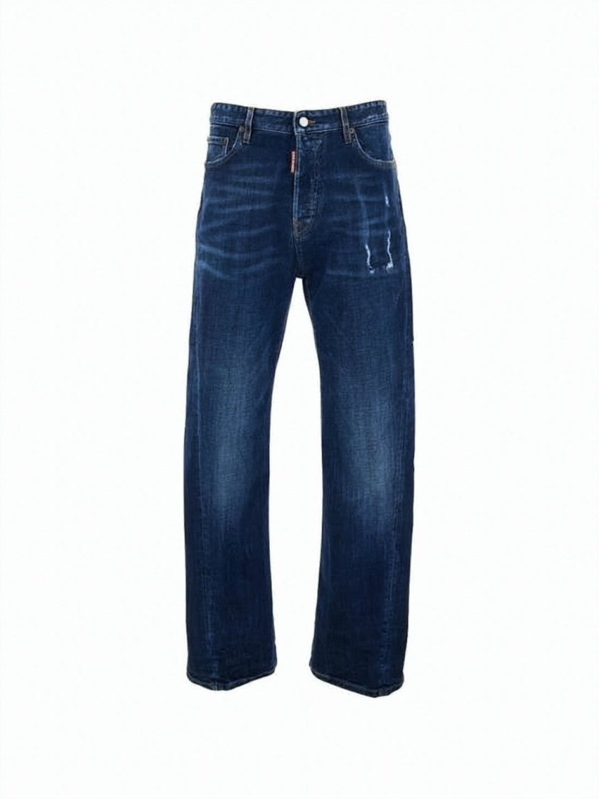 Dsquared2 Dark Blue Denim Straight-Leg Jeans