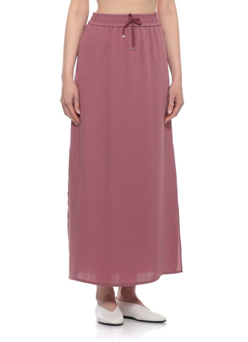 Herno Midi Skirt With Adjustable Drawstrings And Side Vents