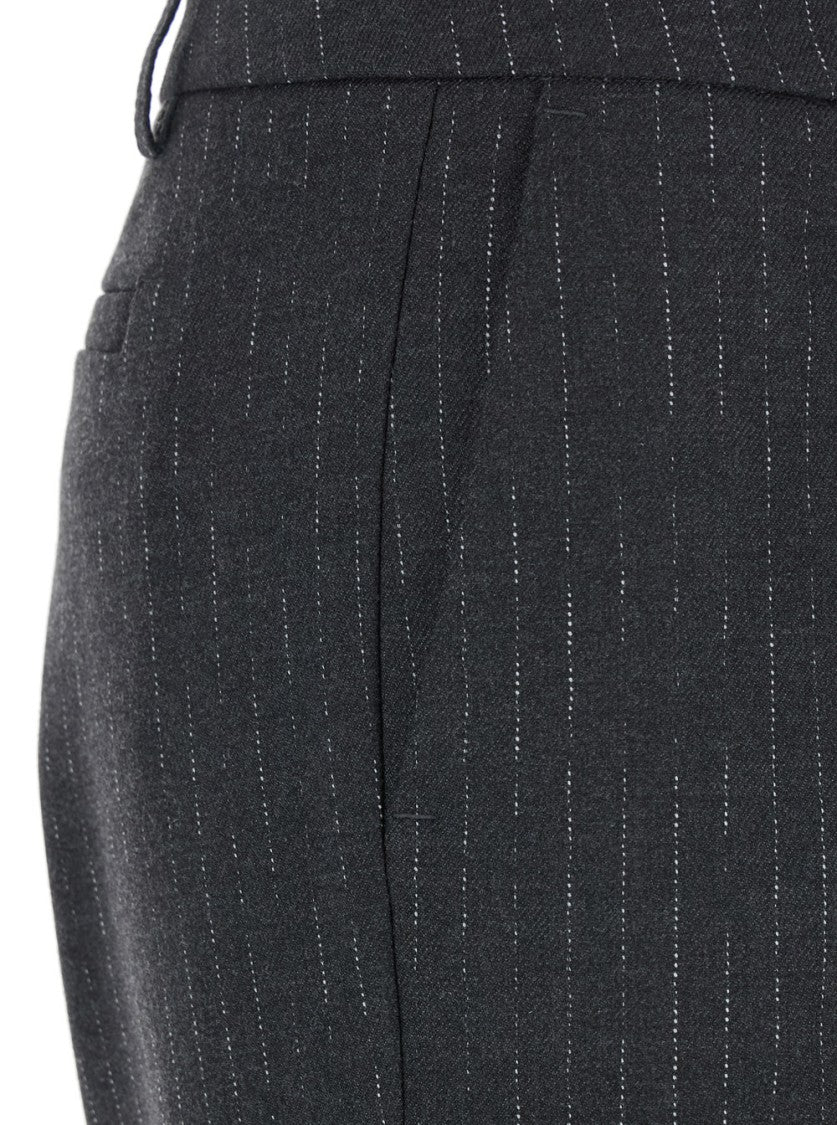 Plain Tailored Black Straight Pants