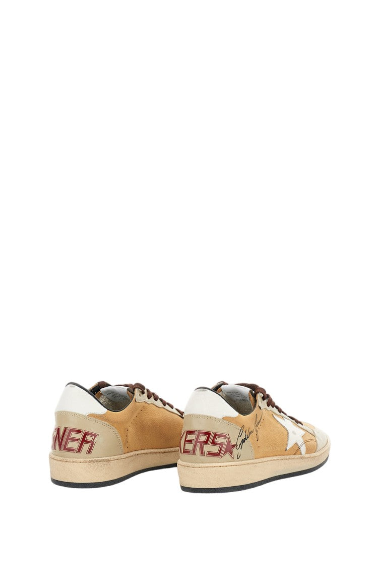 Golden Goose Beige Leather Ball Star Sneakers