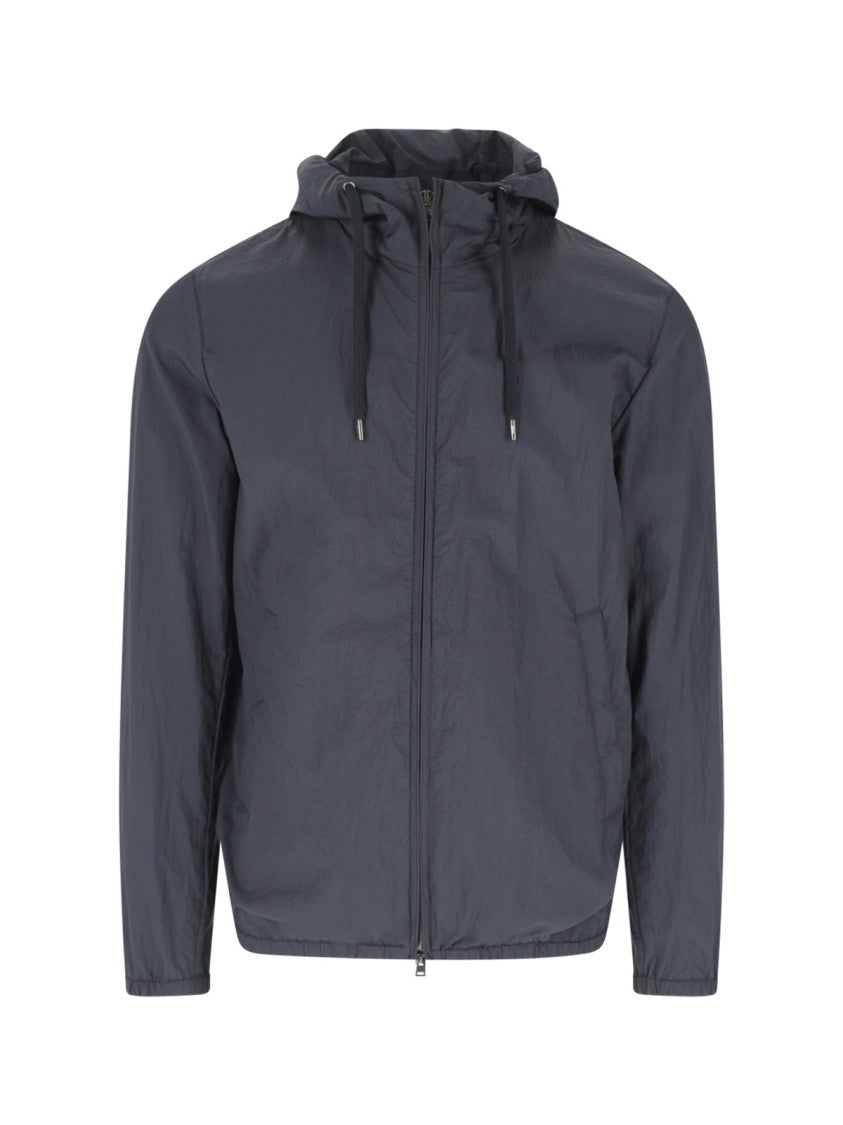Herno Blue Double-Layer Ripstop Nylon Jacket