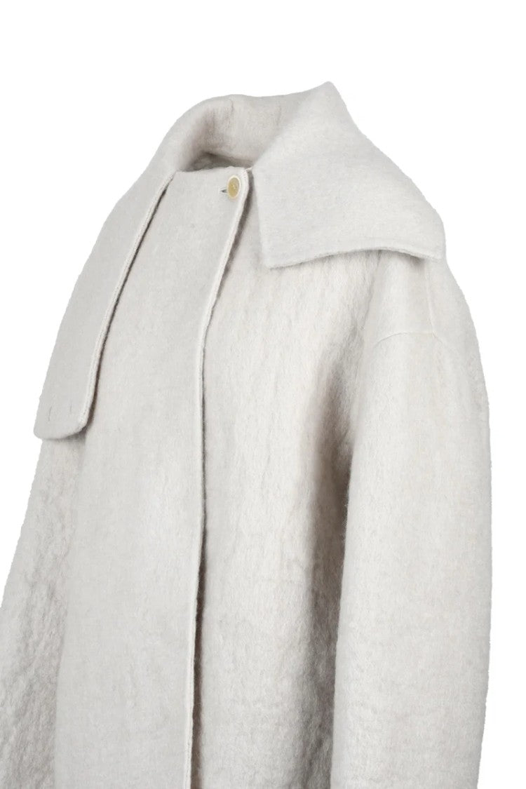 Fabiana Filippi Mohair Wool Coat - Light Grey